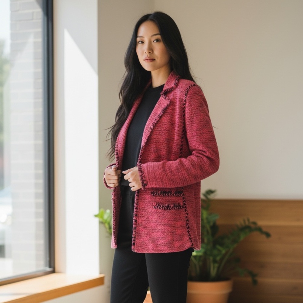 NWT Nic+Zoe Knitted Pink Blazer Jacket.  Size XS.
